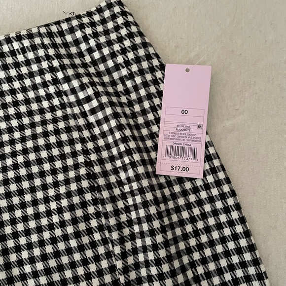 nwt black and white gingham mini skirt - Picture 2 of 4